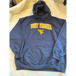 West Virginia Mountaineers Navy Blue Hoodie Sweatshirt Men's Size XXL NWOT #